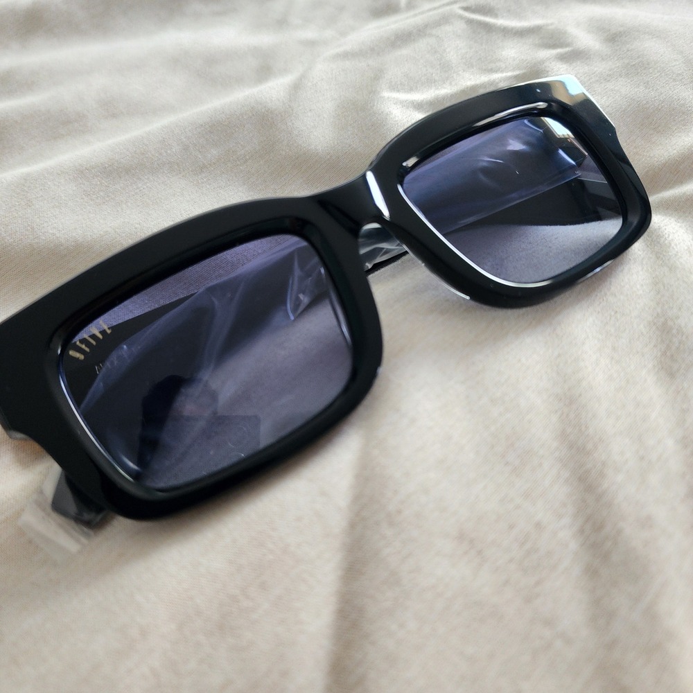9FIVE Apex Sunglasses Men OS Black  Square Blue Gradient Lens Streetwear Luxury